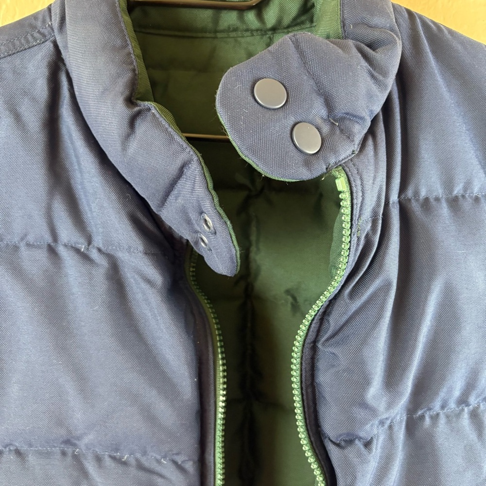 G.H Bass & Co Green Blue Reversible Puffer Vest Medium Pockets Zipper Medium - Picture 10 of 12